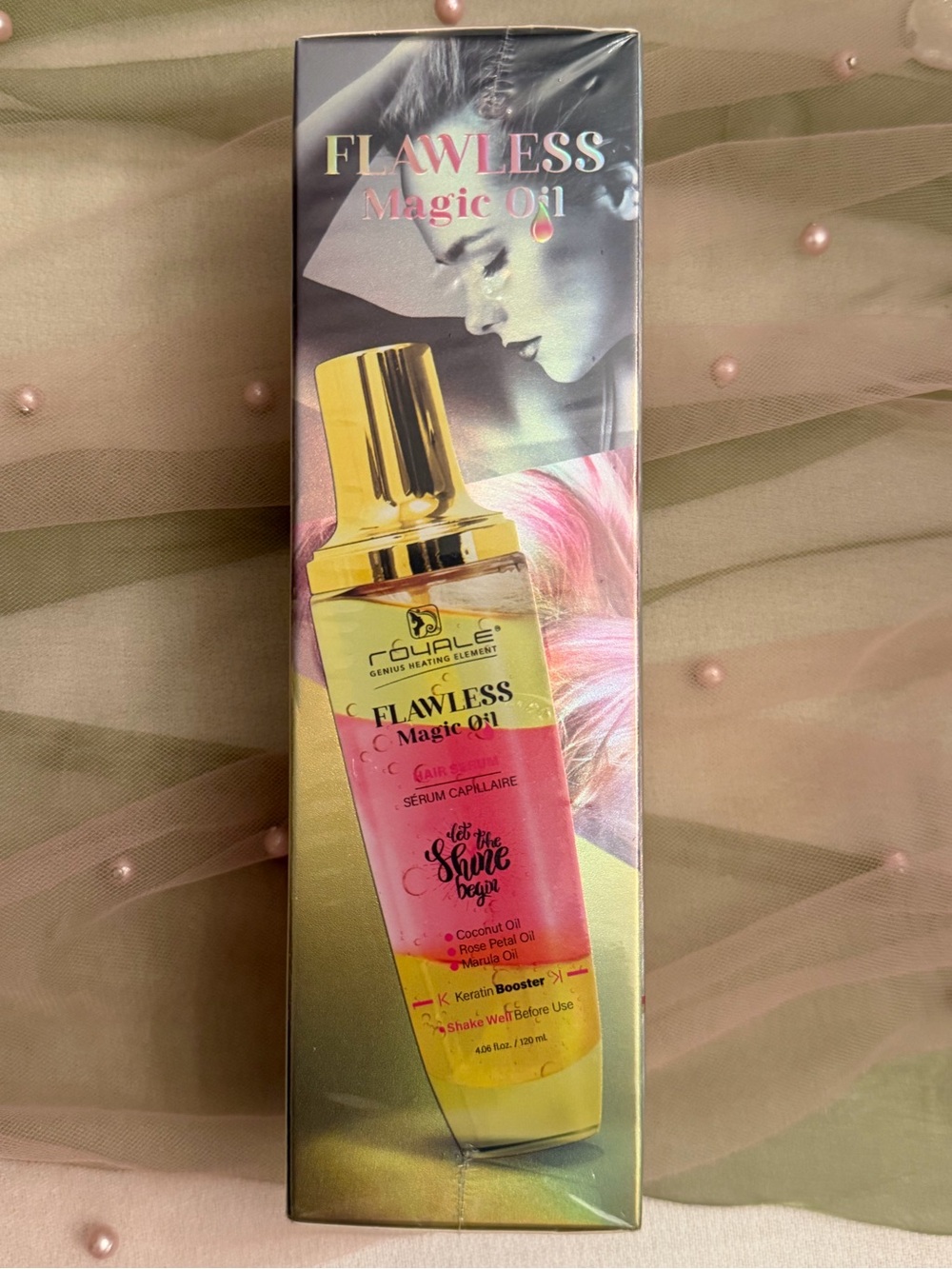 ROYALE Flawless Magic Oil Hair Serum, Coconut Oil, Rose Petal Oil, & Marula Oil - Picture 6 of 8